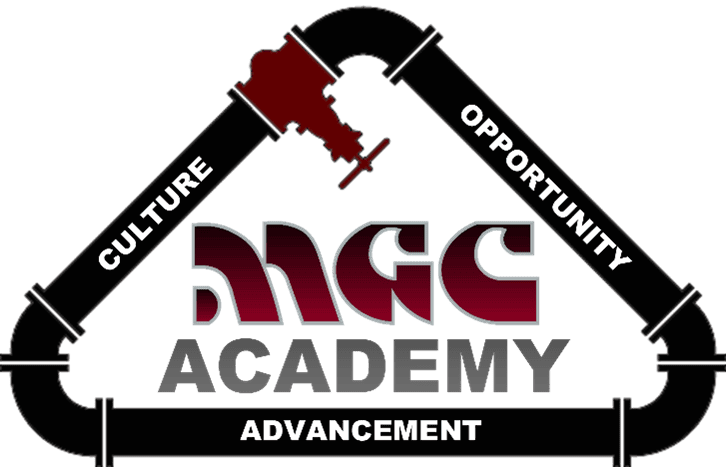 The logo for the mgc academy advancement.